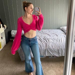 Pink Cropped Sweater
